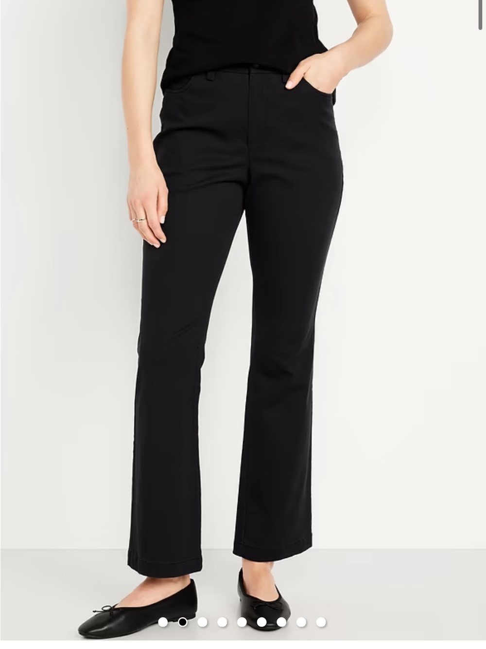 High rise boot cut stretch black pants 6 petite 6p old navy NWT